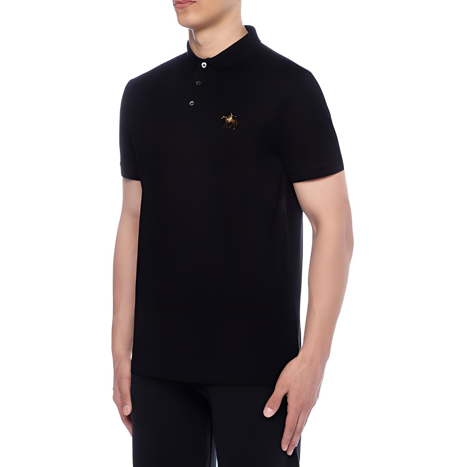 Мужская футболка Polo Ralph Lauren Logo (черная) — фото 4