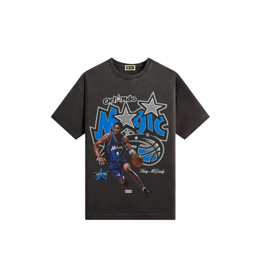 KITH X NBA T Shirts Men's Black Crew Neck Moderate