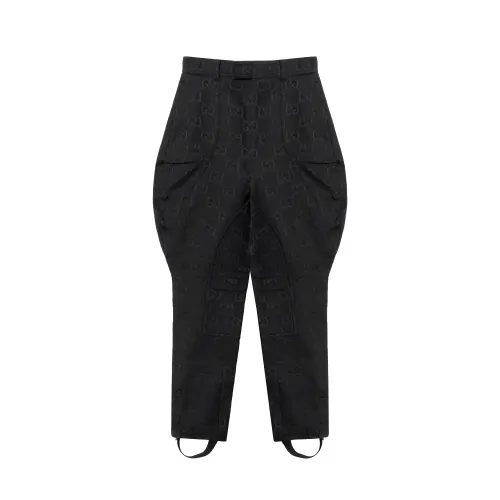 GUCCI Logo Embossed Stirrup Pants Black
