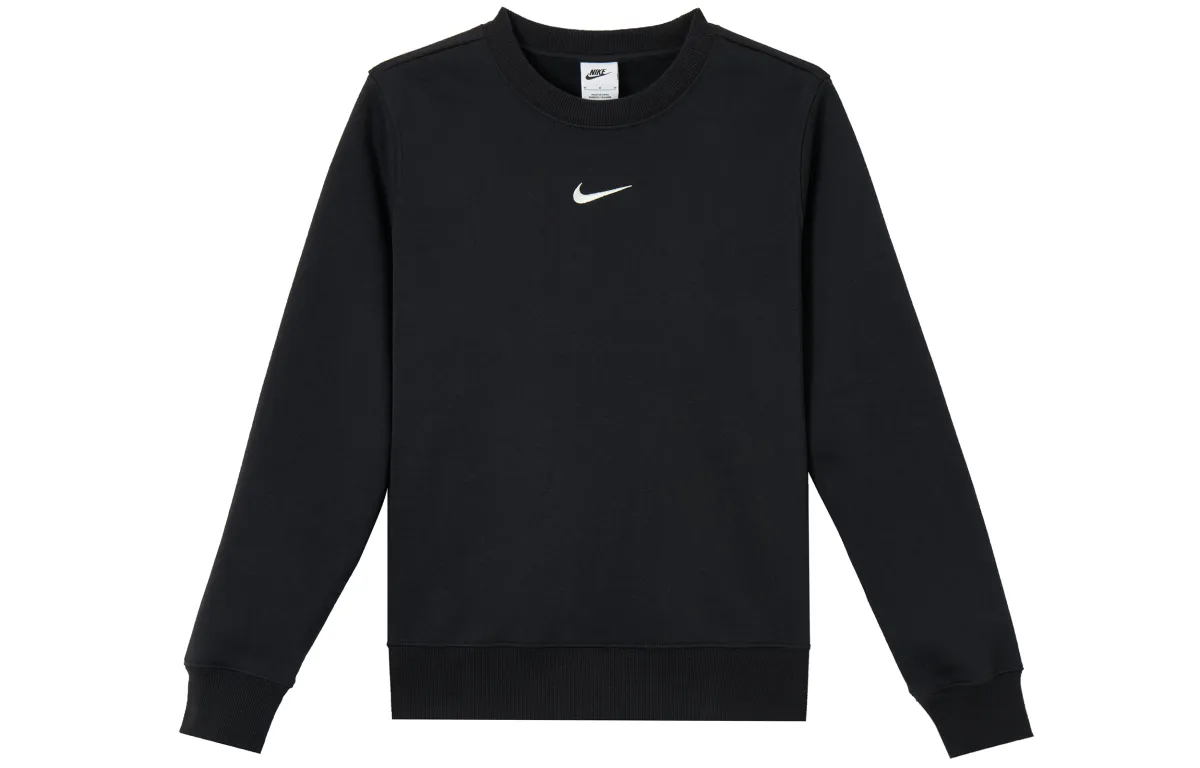 Nike Sportswear Phoenix Fleece Lined Crew Neck Athleisure Sweatshirt Women's Black/Sail White