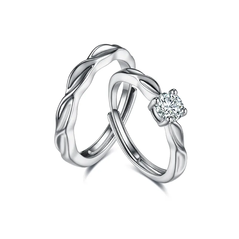 CIROCCO Cubic Zirconia Diamond Brass Rings Unisex Silver