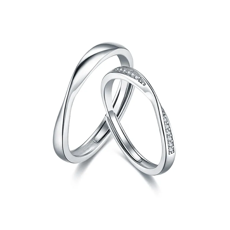 CIROCCO Cubic Zirconia Brass Rings Unisex Silver