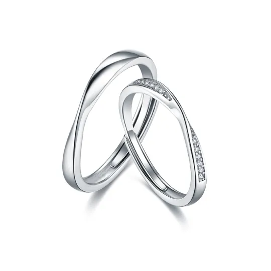 CIROCCO Cubic Zirconia Brass Rings Unisex Silver