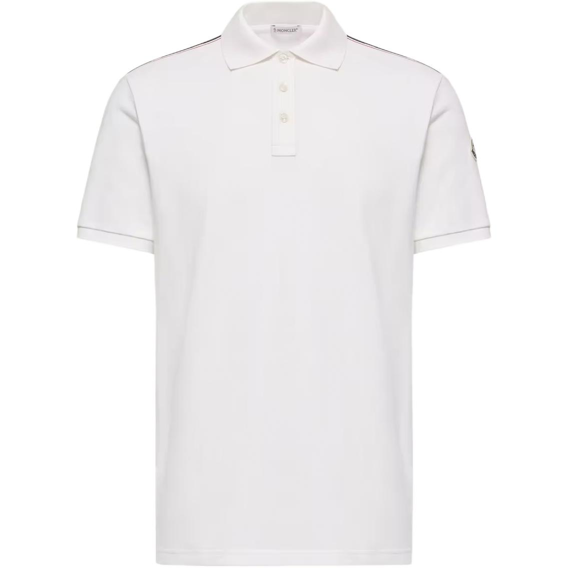 Мужская футболка-поло Moncler Tricolor-Trimmed (синяя)
