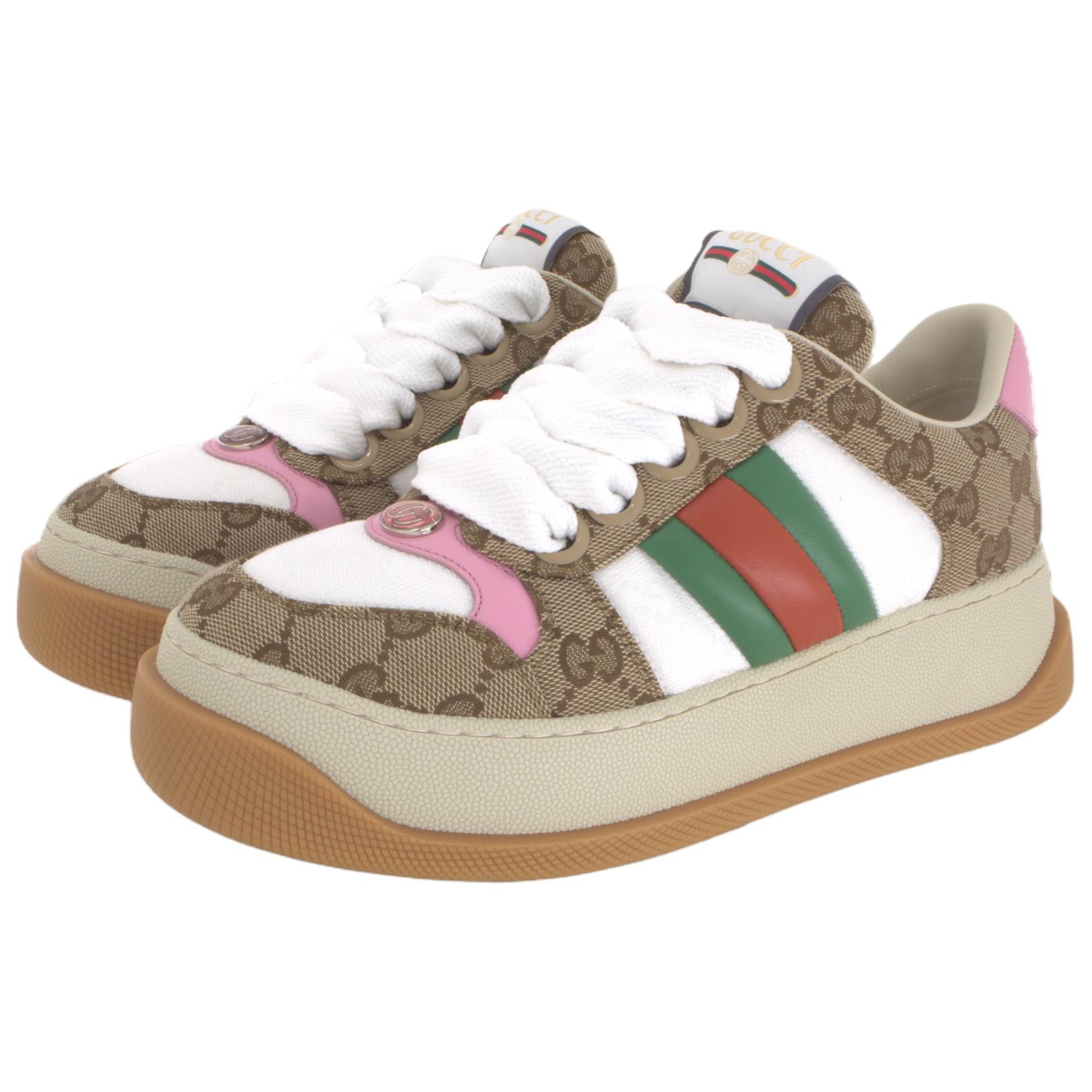 Женские кеды Gucci Screener (коричневые) — фото 3