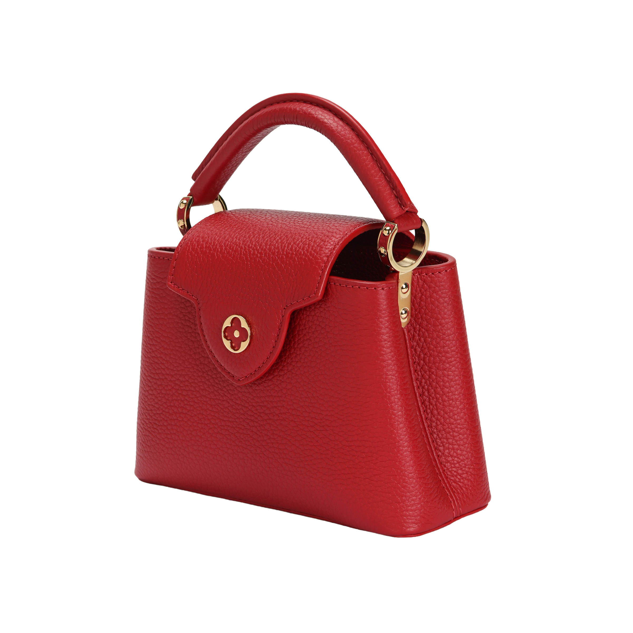 Женская сумка Louis Vuitton Capucines Mini (красная) — фото 7
