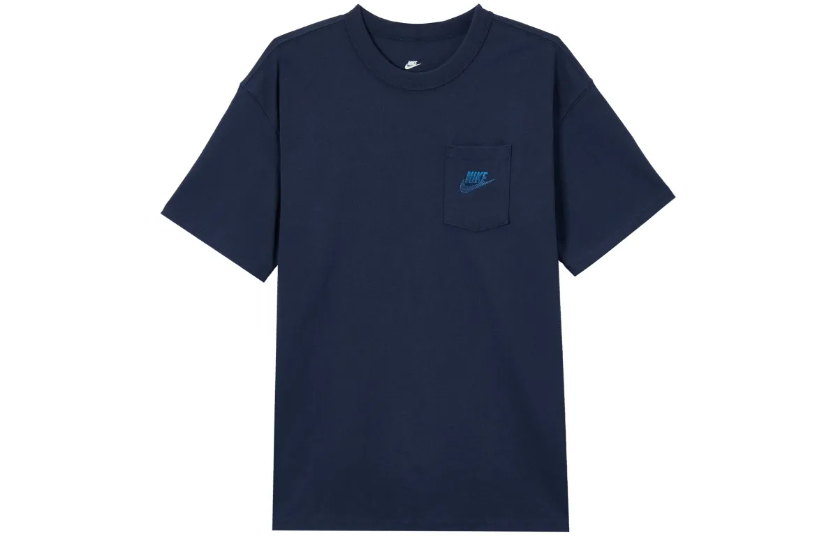 Nike T-Shirts Men's Navy Blue Crew Neck Moderate