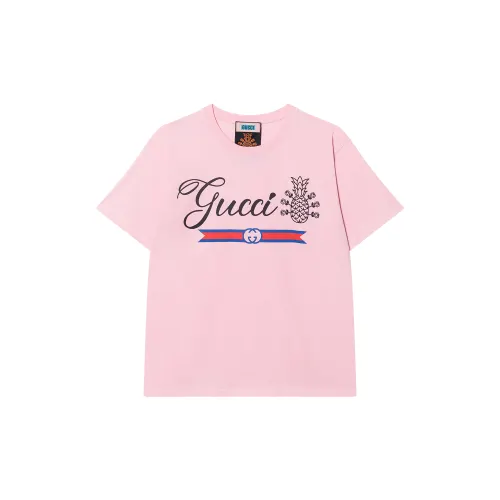 GUCCI T Shirts Men's Pink Crew Neck Moderate Straight Fit