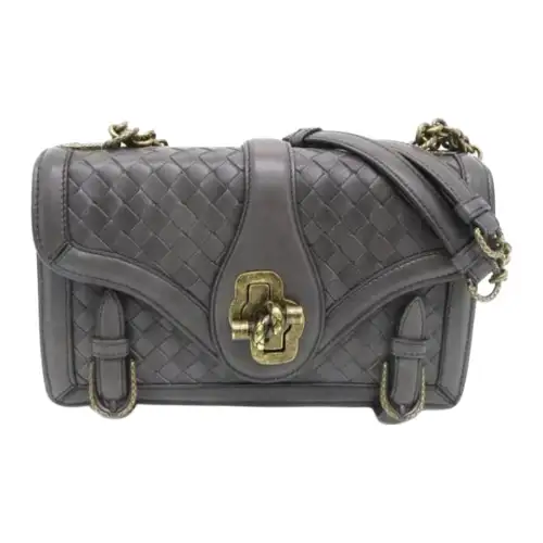 Bottega Veneta Genuine Leather Crossbody Bag, Shoulder Bag Women's Gray