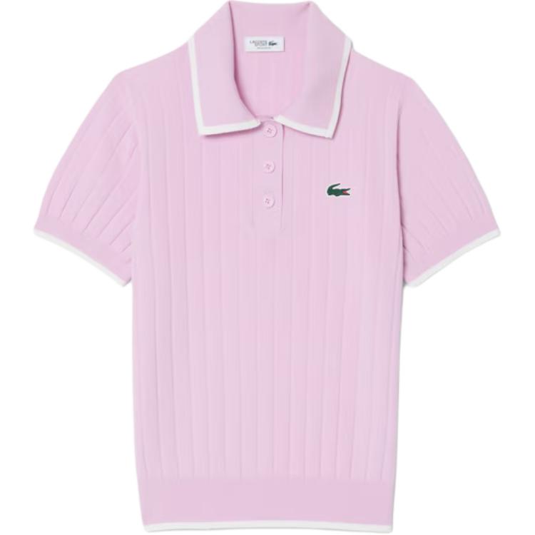 Женское поло LACOSTE LACOSTE SS25 logoPolo (бело-зеленое)