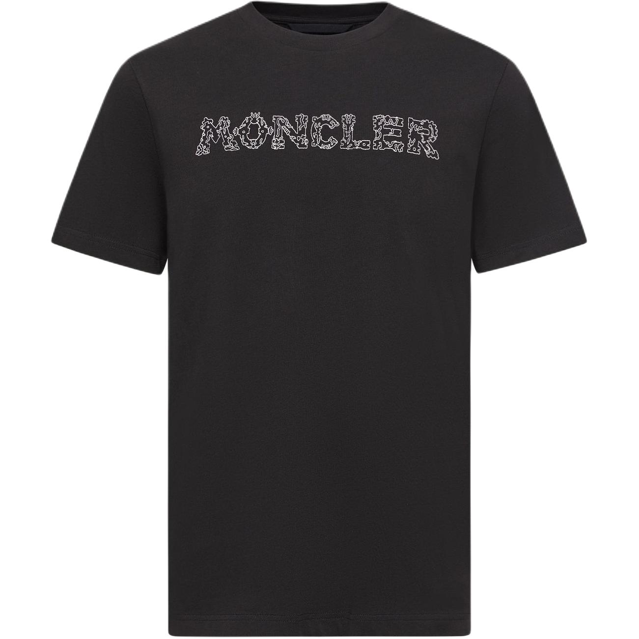 Мужская футболка Moncler Space Embroidered Logo (серая)