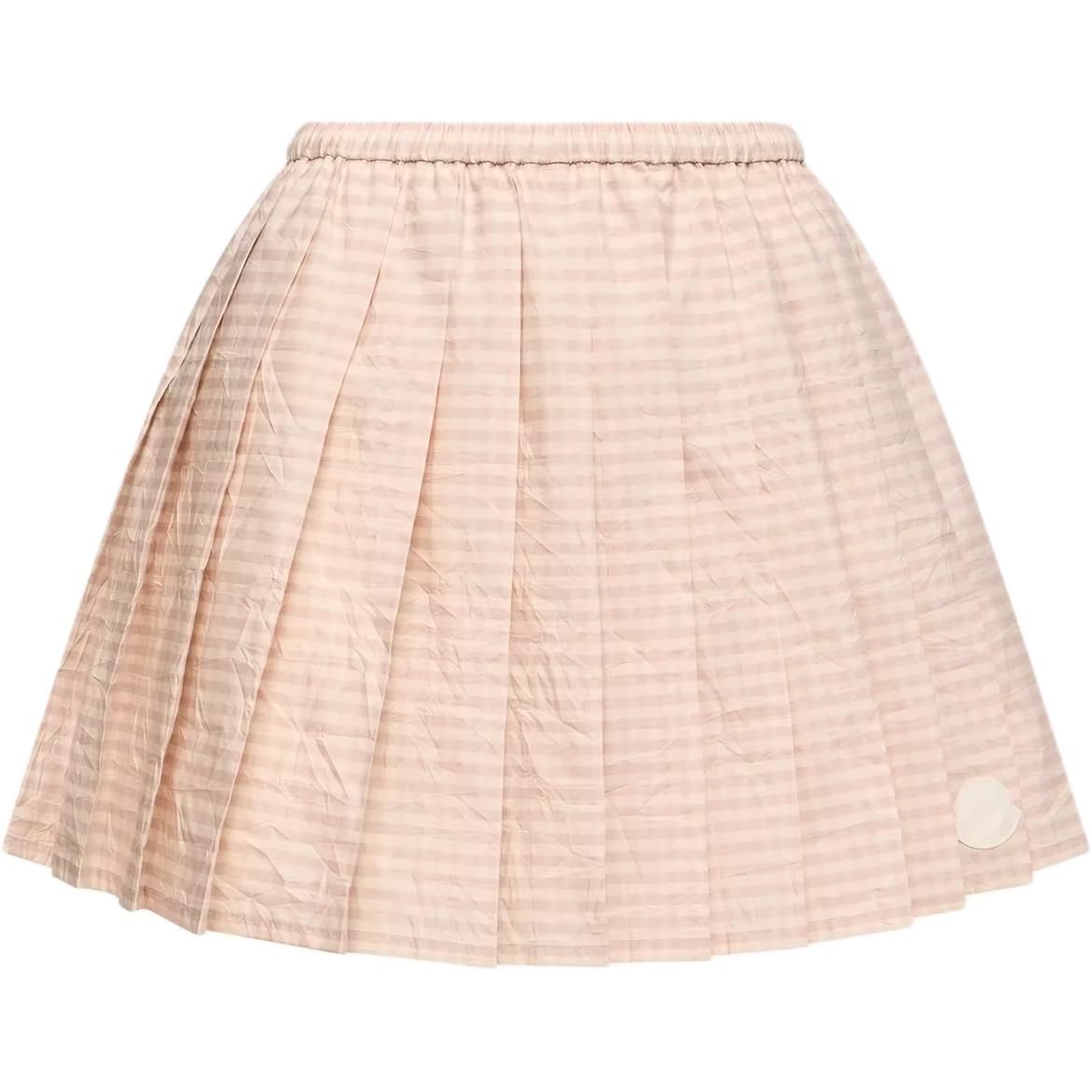 Женская юбка Moncler Vichy Cotton Blend Pleated Mini Skirt (в клетку)