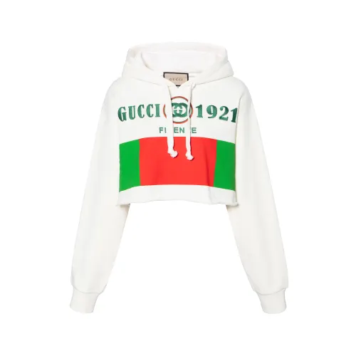GUCCI Sweatshirts Women's White Hooded Moderate Regular