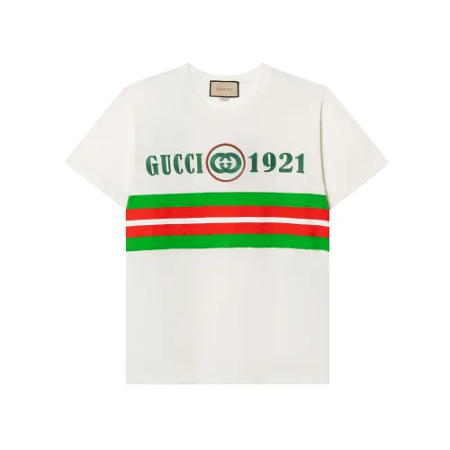 GUCCI 1921 T Shirts Women's White Crew Neck Moderate Straight Fit