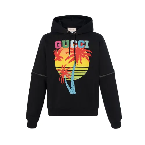 【Previous Season】removable-sleeve sunset-print hoodie