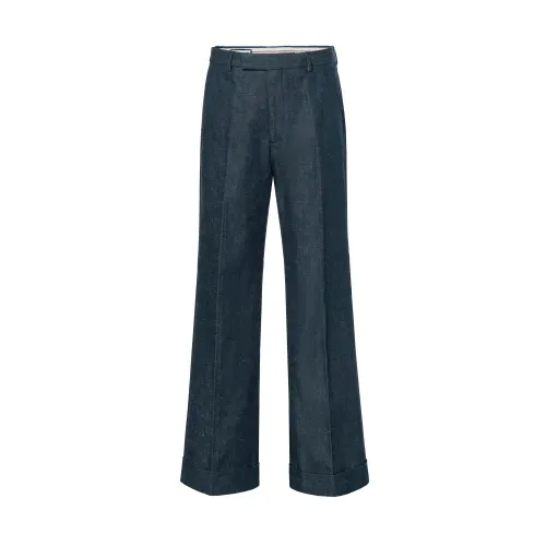 GUCCI Jeans Men's Navy Blue Moderate Straight Fit Pants
