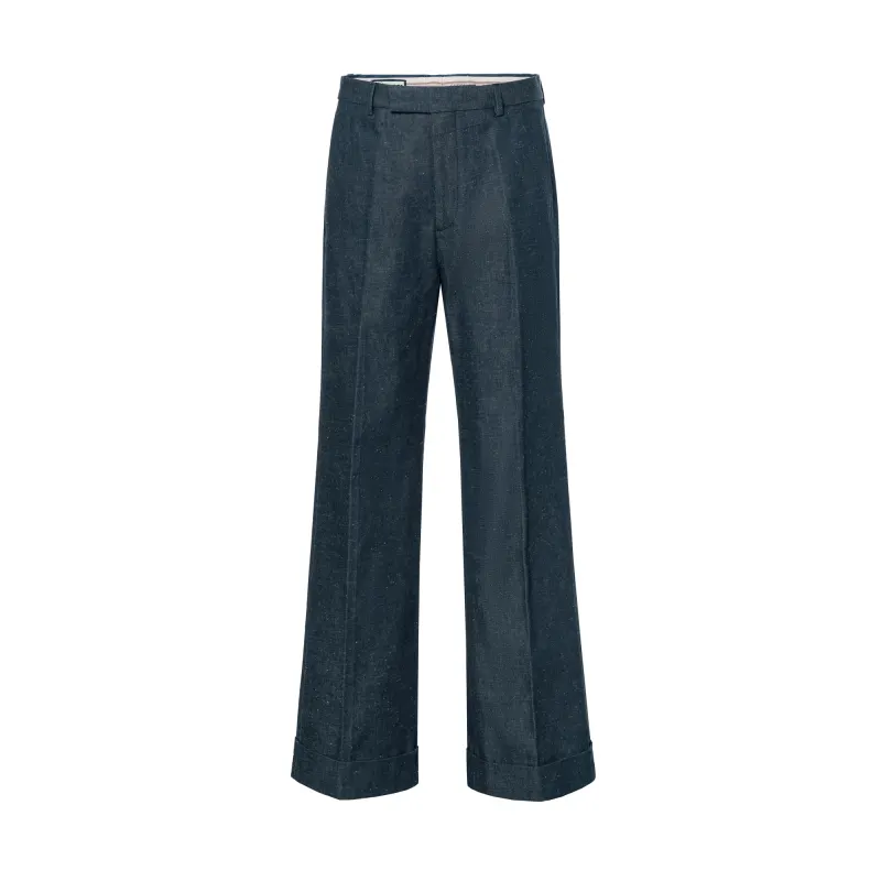 GUCCI Jeans Men's Navy Blue Moderate Straight Fit Pants