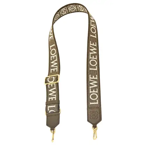 LOEWE Jacquard Fabric With Cow Leather Bag Straps Women's Dark Khaki Green