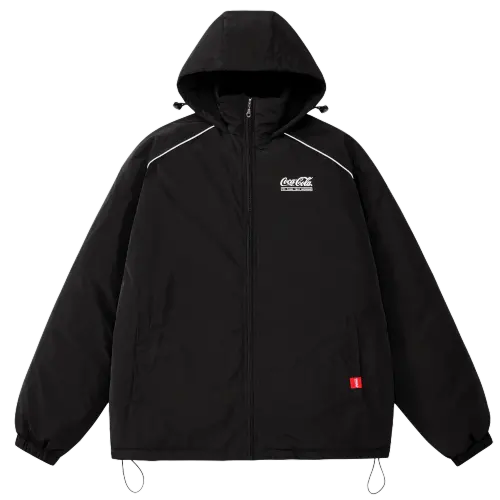Coca Cola Puffer Jackets Unisex Hooded Thickened Puffer Jacket