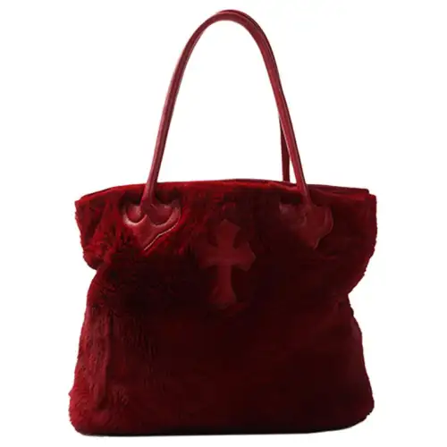 Chrome Hearts Leather One Shoulder Handbag Women's Red