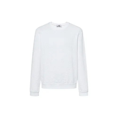 HERMES Sweaters Men's White Crew Neck Moderate Other