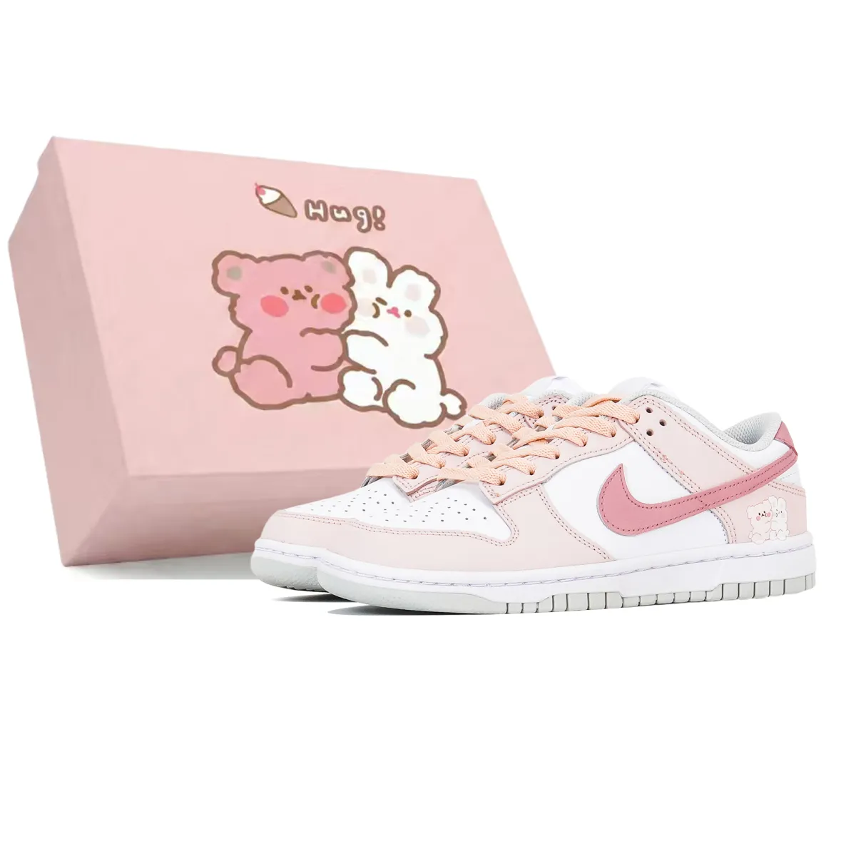 Nike Dunk 3 Times Laboratory Slip Resistant Abrasion Resistant Low top Skateboard Shoes Women's White Pink