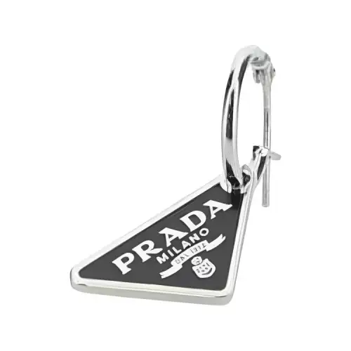 PRADA Earrings Unisex Silver