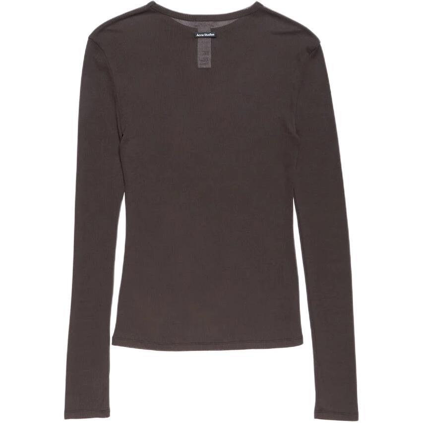 Женская футболка Acne Studios Thin Long-sleeve (черная) — фото 2