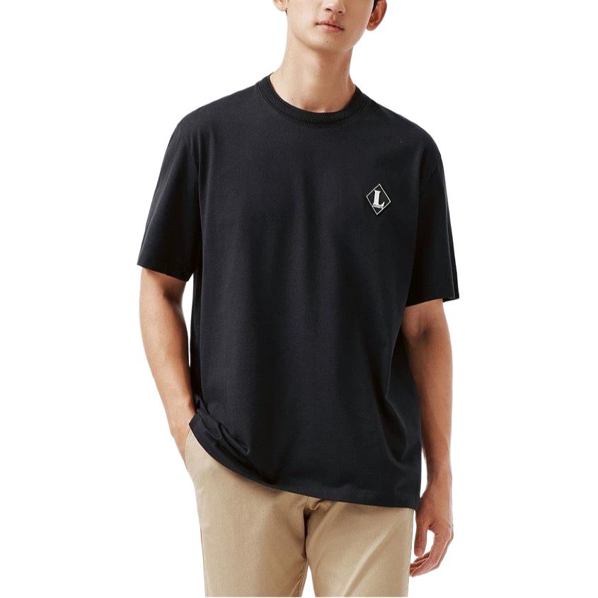 Мужская футболка LACOSTE (бело-синяя)