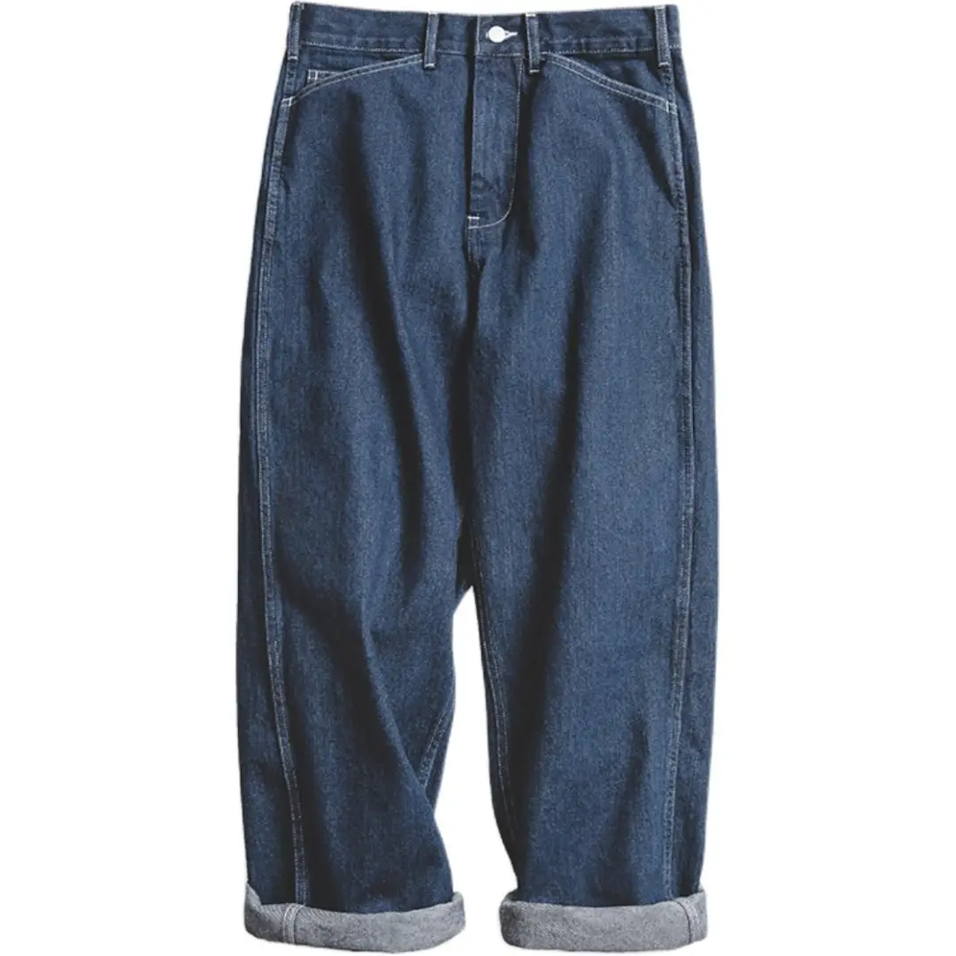 MADEN Western Denim Jeans Men's Dark Blue