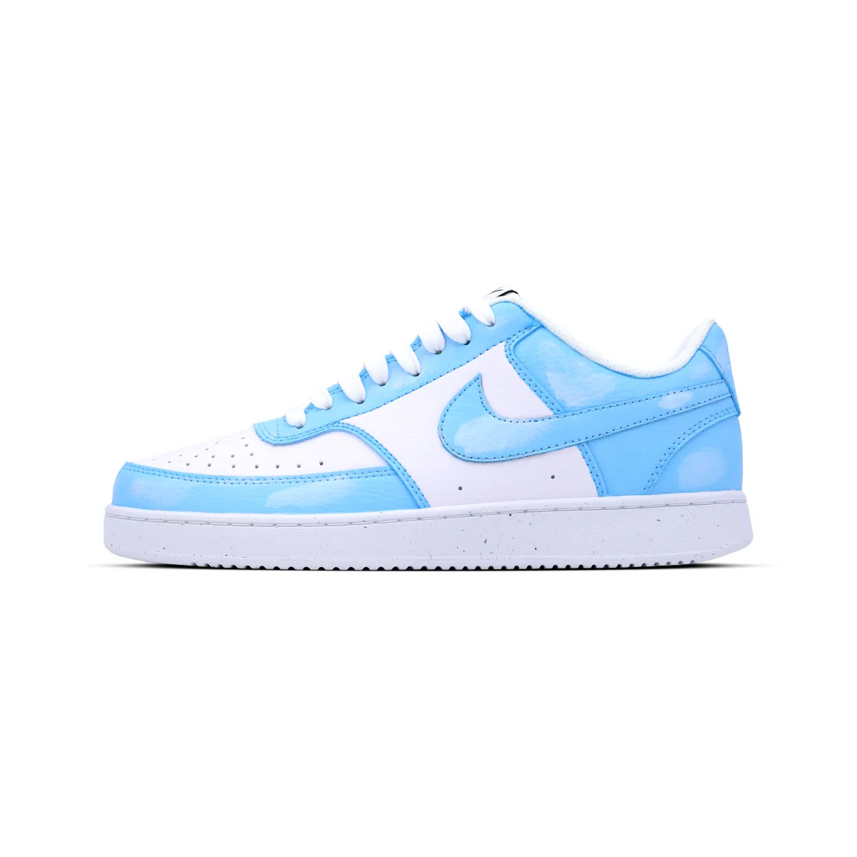Nike Court Vision Leather Slip Resistant Abrasion Resistant Low top Skateboard Shoes Unisex Blue White