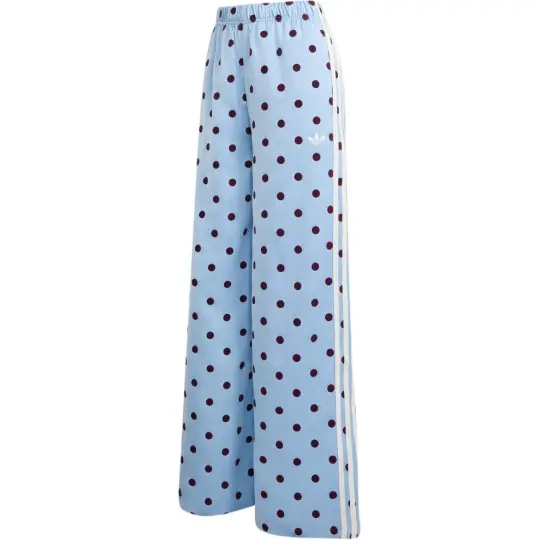 adidas Women's Satin Polka Dots Wide Leg Pant Off White
