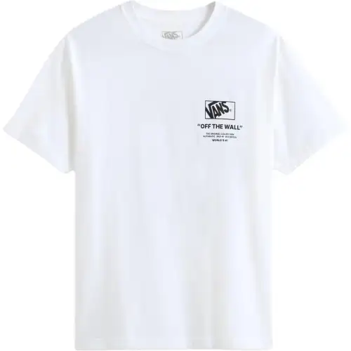 Vans T Shirts Men's White Crew Neck Moderate Straight Fit