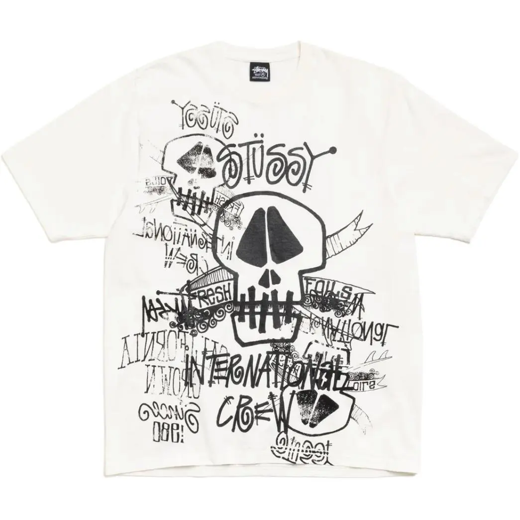 Stussy SS26 SKULLS TEE PIGMENT DYED T Shirt Unisex