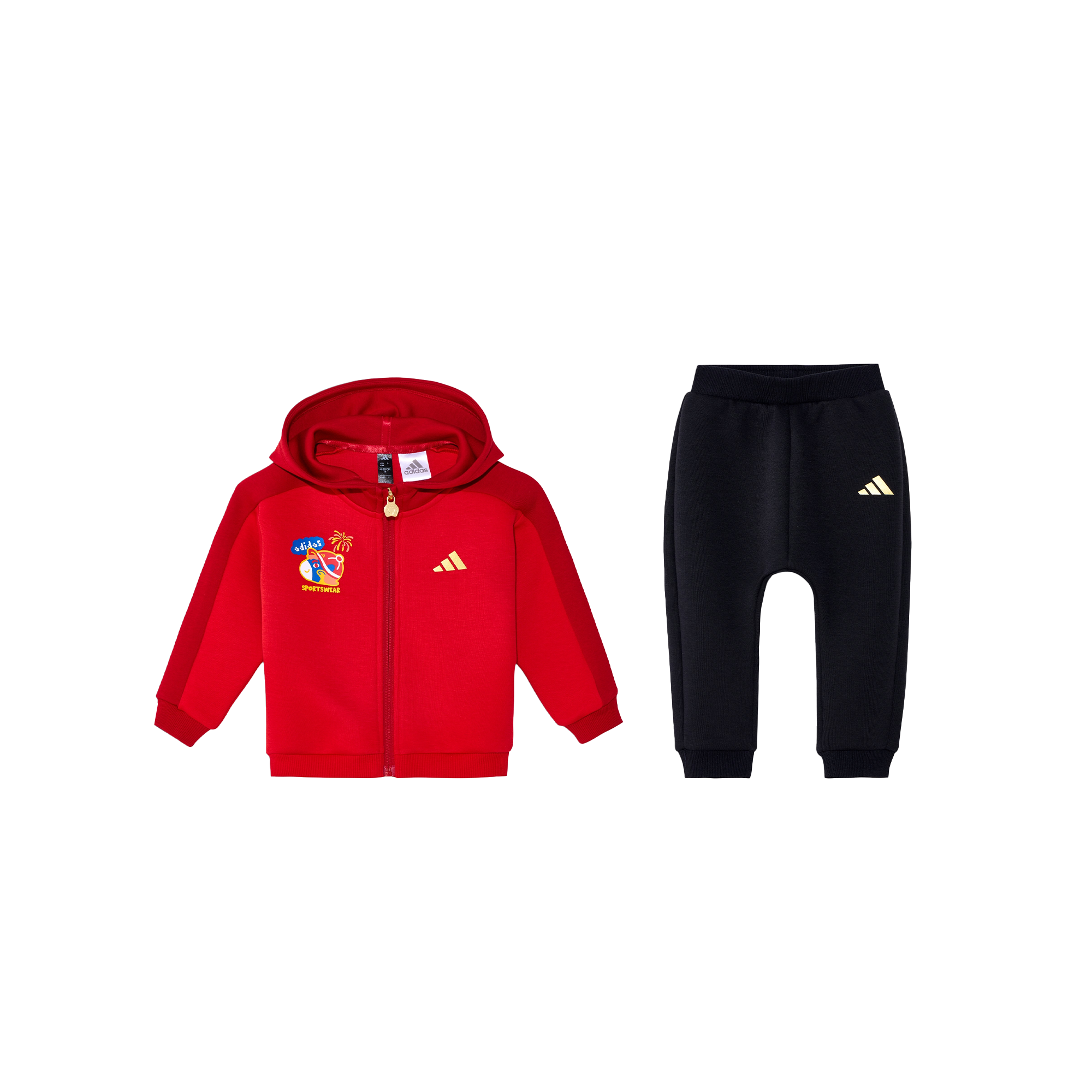 Детский спортивный костюм adidas adidas KNITTED FULL ZIP HOODIE TRACKSUIT (черный)