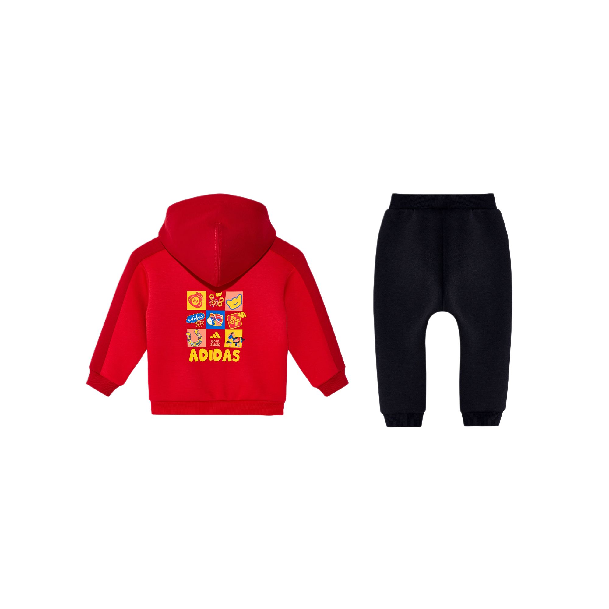 Детский спортивный костюм adidas KNITTED FULL ZIP HOODIE TRACKSUIT (черный) — фото 2