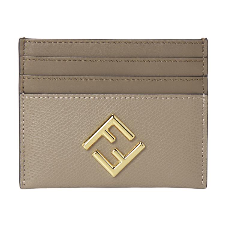 Женский картхолдер Fendi FF Diamonds (бежевый)
