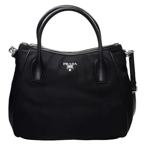 PRADA Nylon One Shoulder Handbag Women's Black