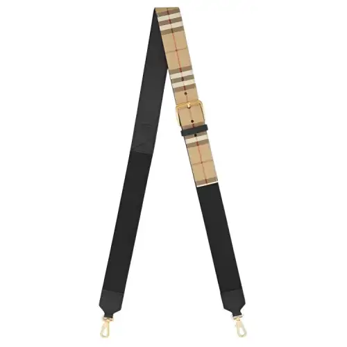 Burberry Calfskin Decoration Bag Strap Women's Black