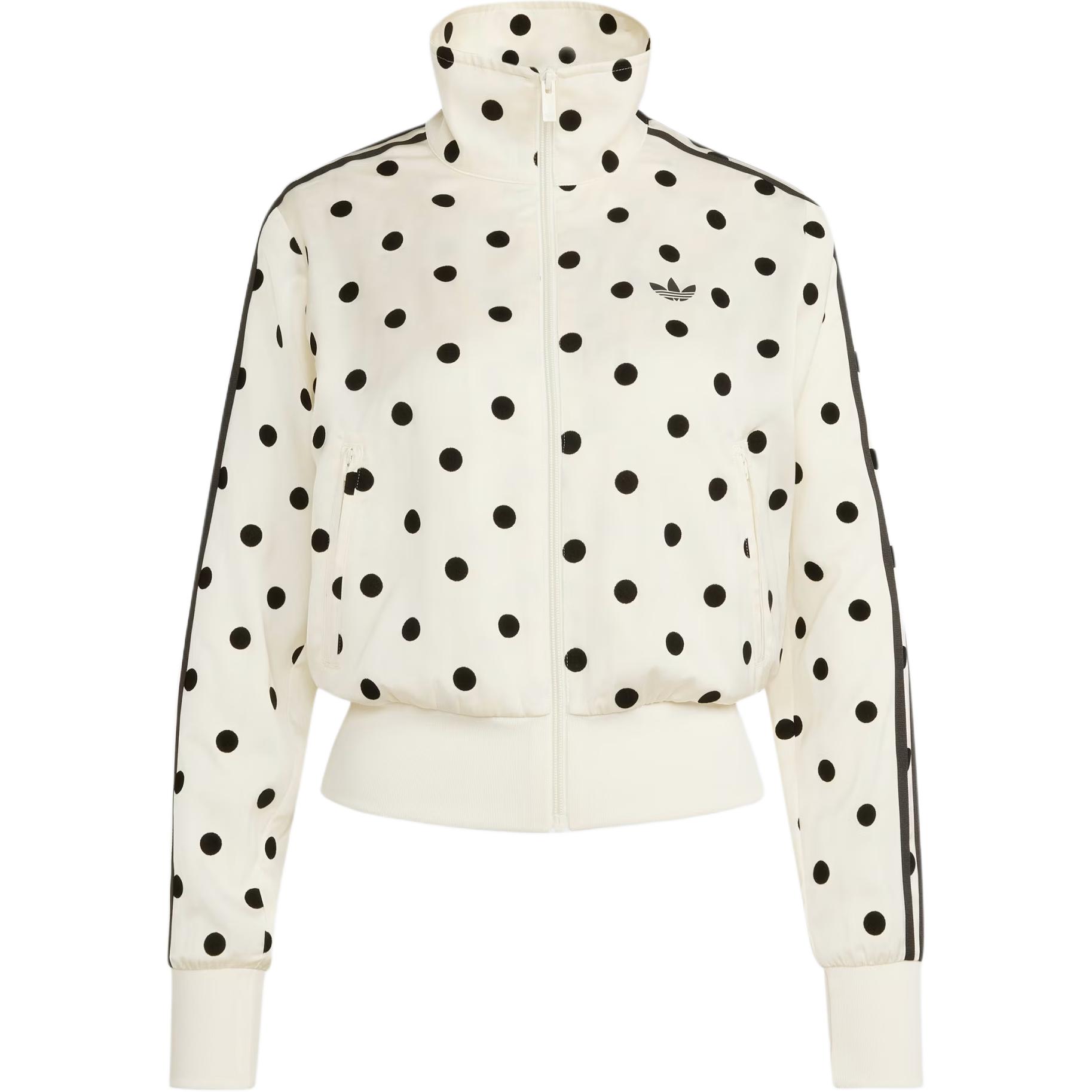 Женская куртка adidas originals SATIN POLKA DOTS TT TRACK TOP (черно-белая)