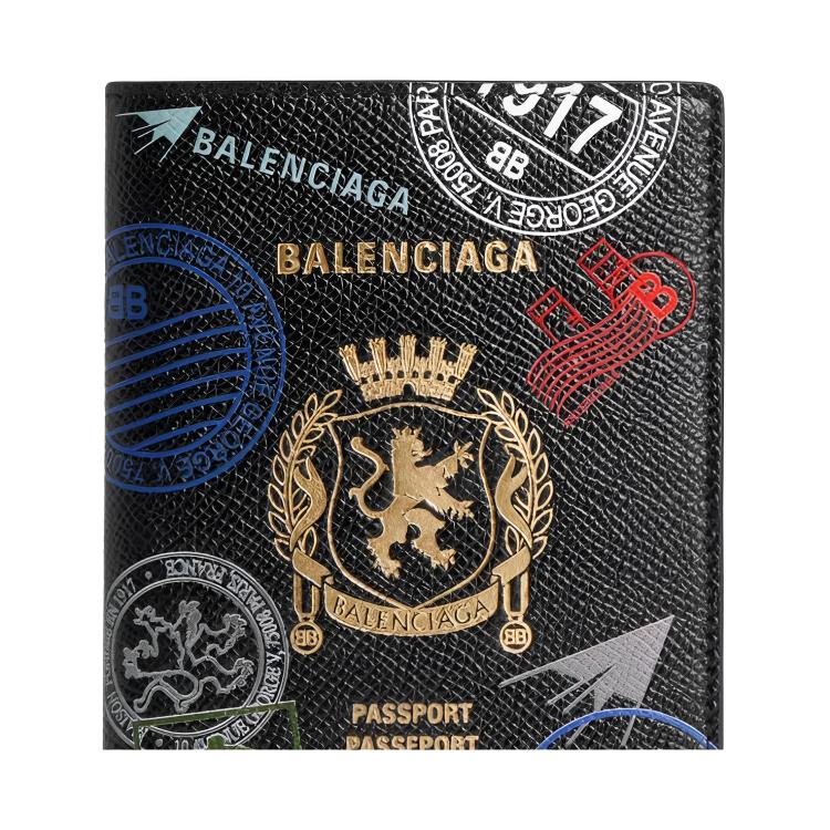 Сумка Balenciaga PASSPORT (черная с цветным принтом) — фото 5