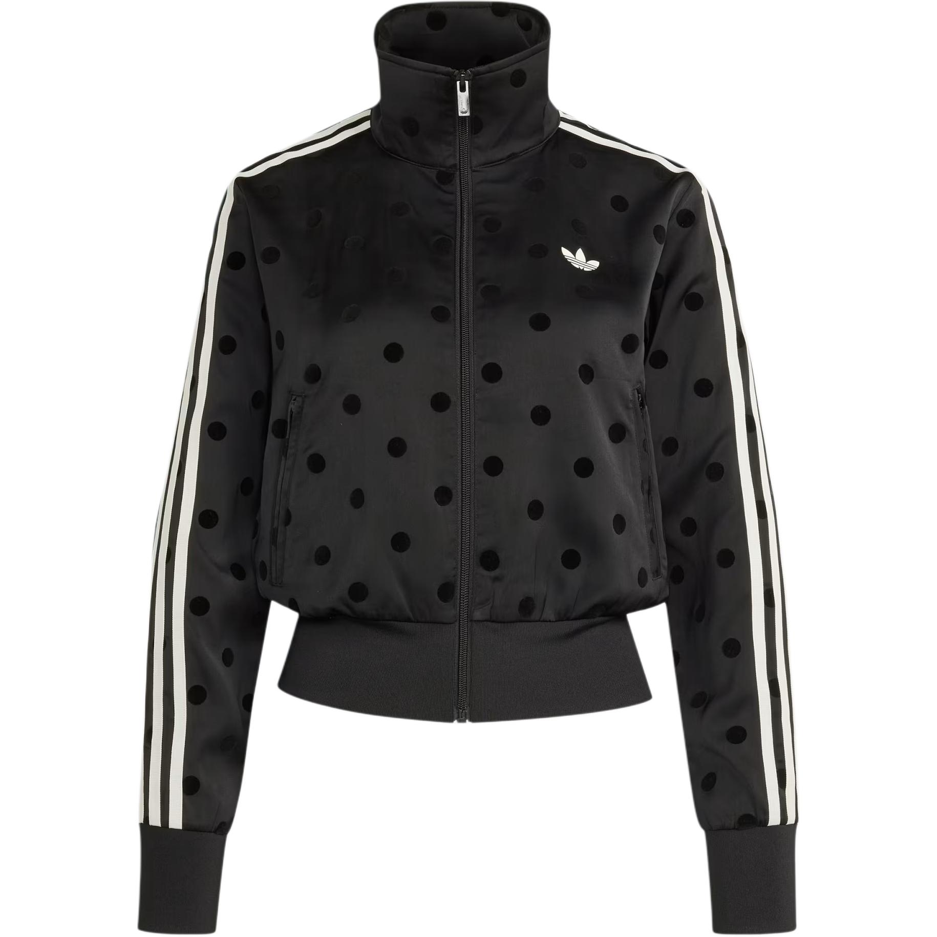 Женская куртка adidas originals SATIN POLKA DOTS TT TRACK TOP (черно-белая)