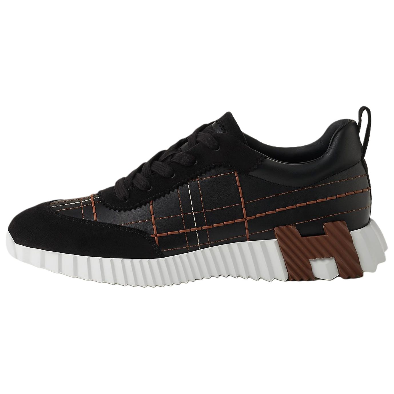 HERMES Bouncing Low top Casual Shoes 4CM Men's Black