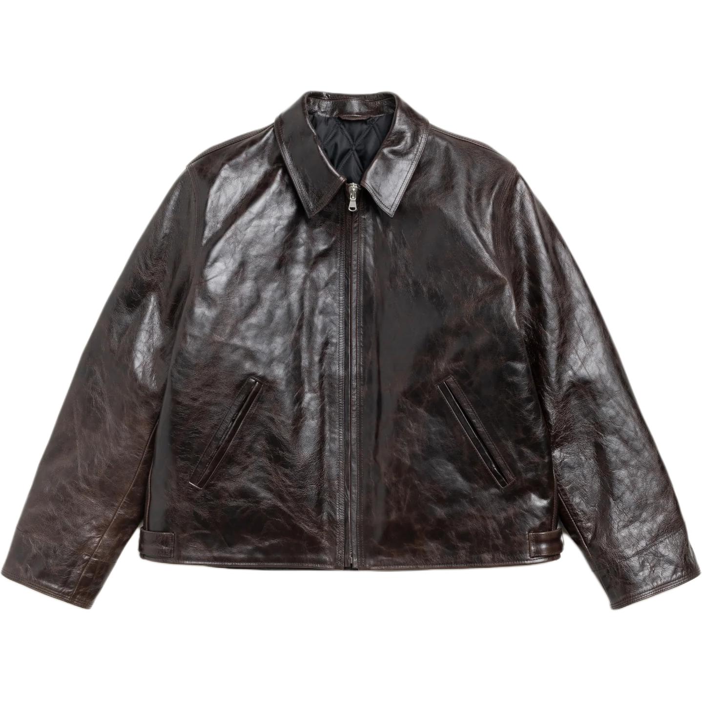 Куртка Stussy Stussy SS26 GARAGE JACKET LEATHER (черная)