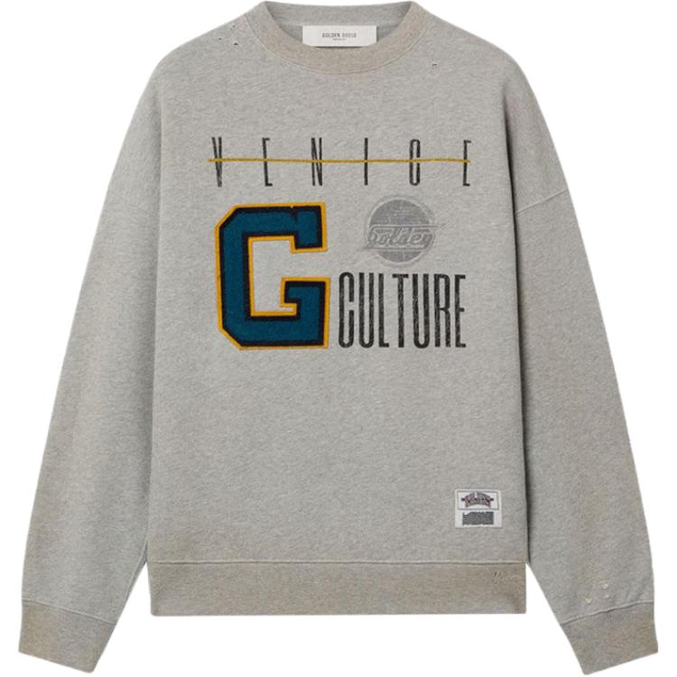 Мужское худи Golden Goose (серое с принтом)