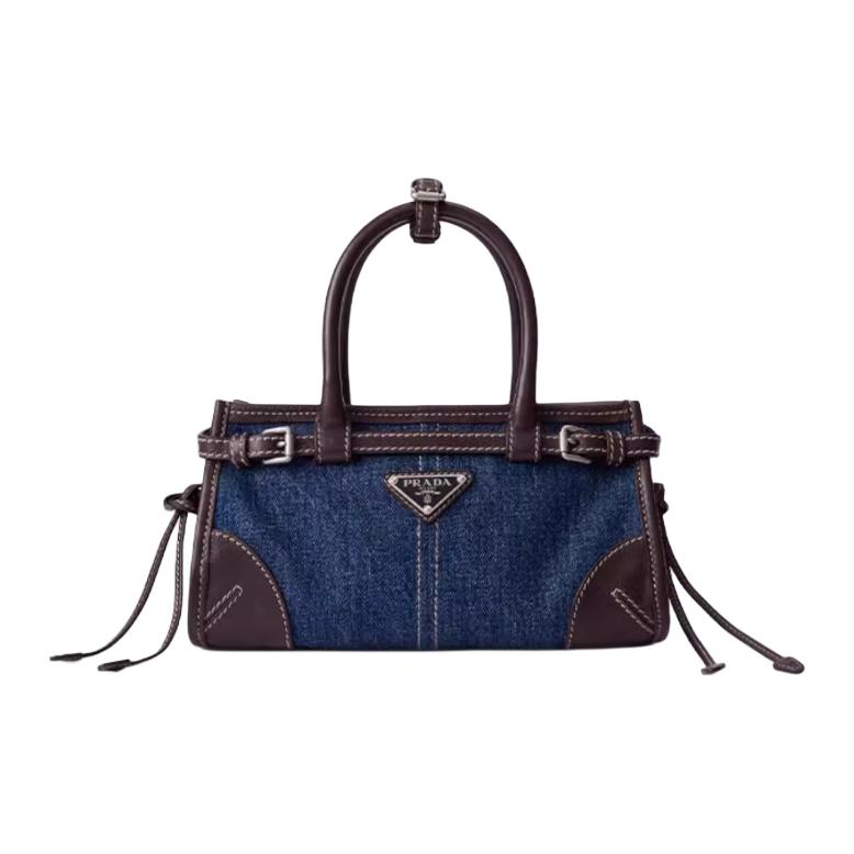 Женская сумка Prada Bonnie (сине-коричневая)
