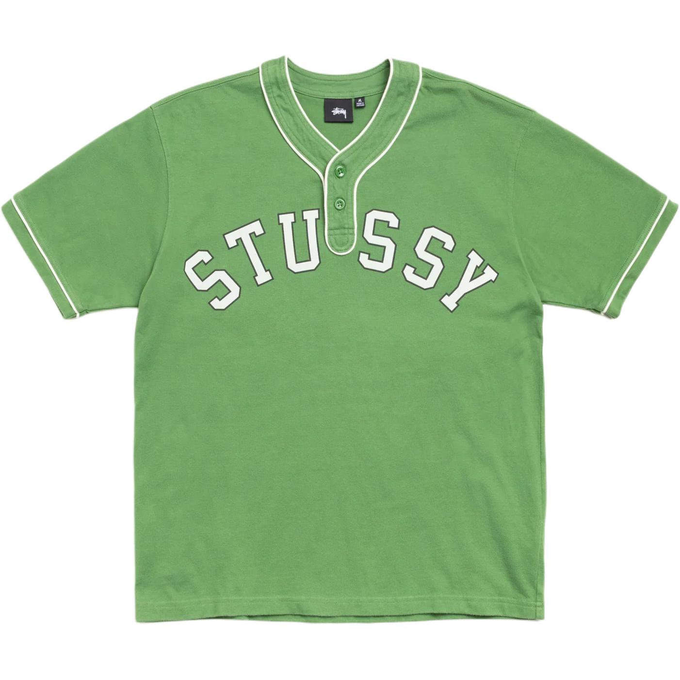 Футболка Stussy Stussy SS26 ARCH BASEBALL JERSEY (черно-белая)