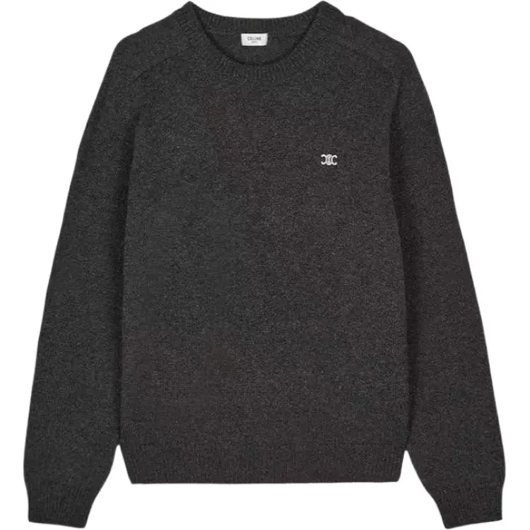 CELINE Triomphe Crew Neck Sweater In Wool And Cashmere