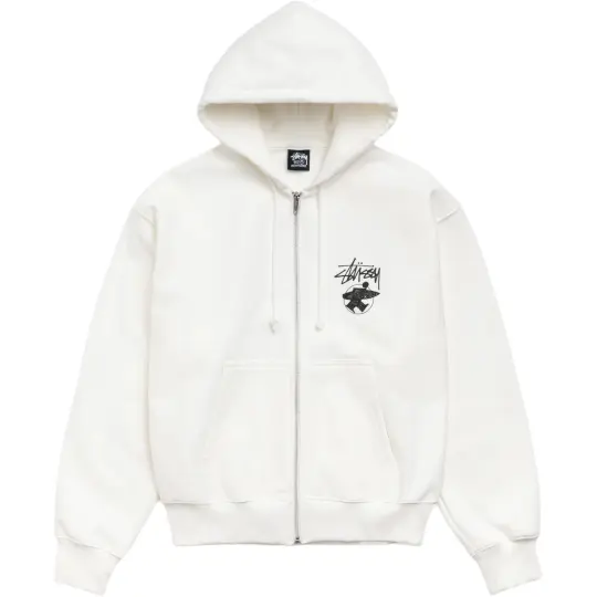 Stussy SS26 ДЛИННАЯ ХУДИ НА МОЛНИИ Свободная и удобная толстовка с капюшоном на молнии, одинаковый стиль для мужчин и женщин