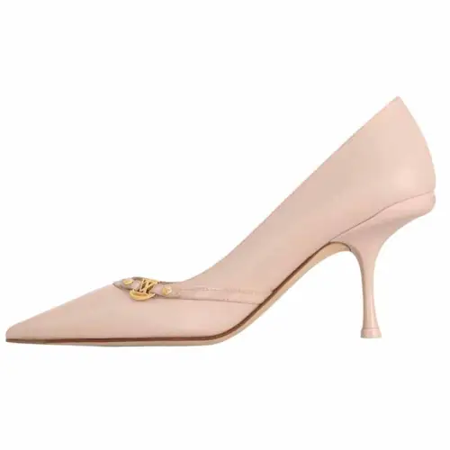 LOUIS VUITTON 6AM Slim Heel High Heels 7.5cm Women's Nude